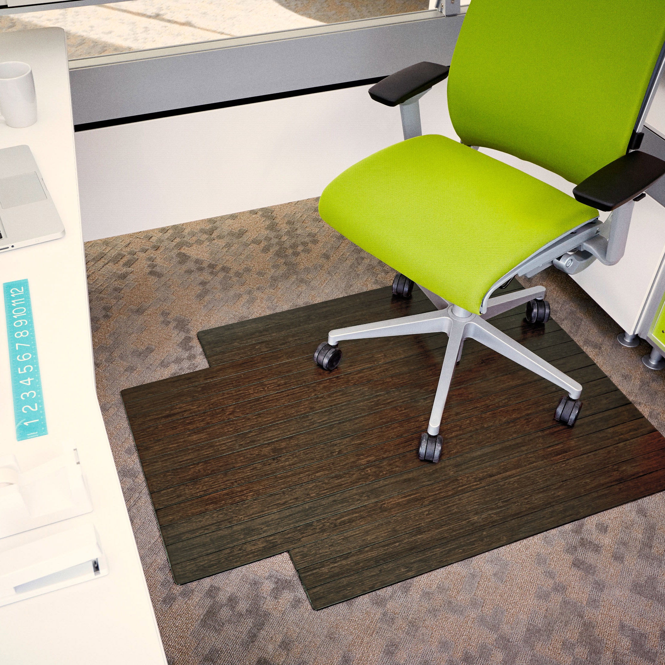 Java Chair Mat Standard Bamboo with lip