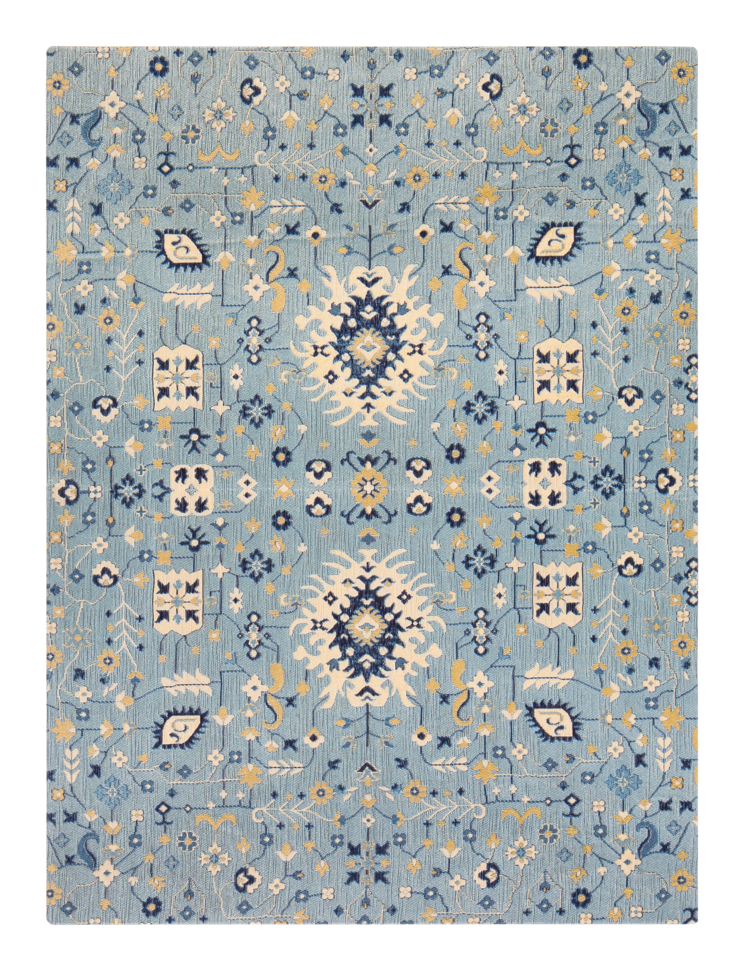 Tabriz 1/2 Chair Mat Blue & Beige