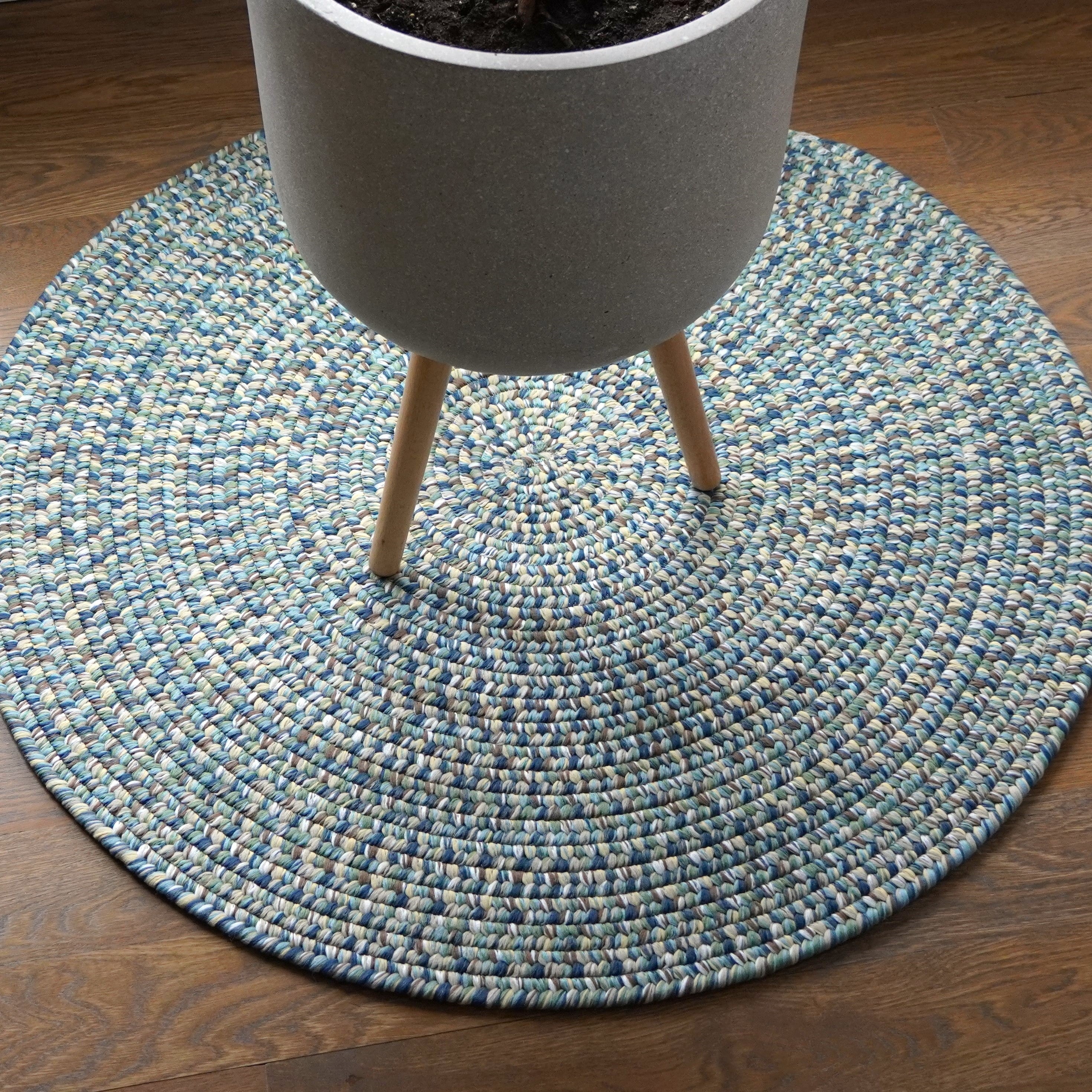 Hazel Tweed Round Harbor Blue ZE52