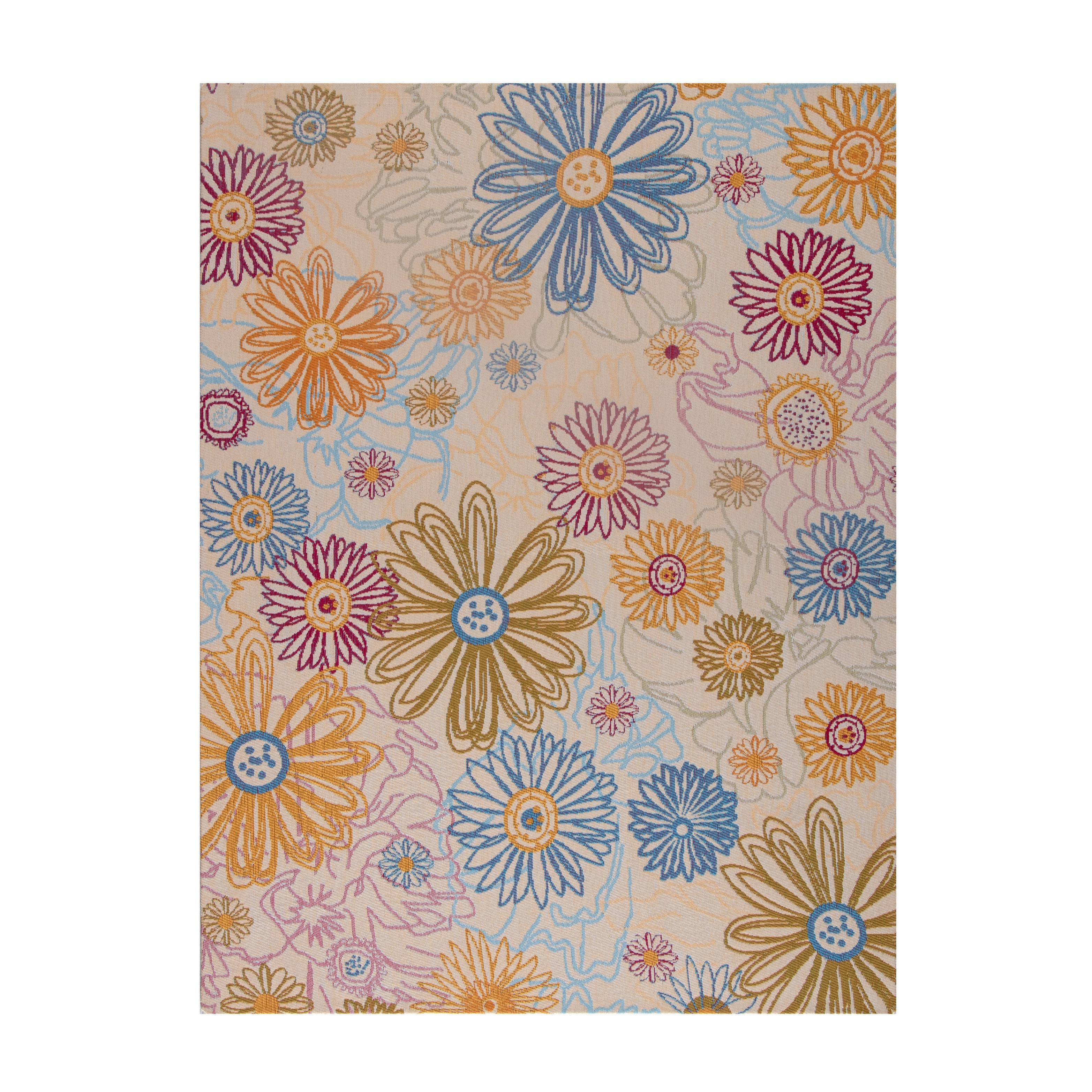 Keukenhof 1/4 Chair Mat Cream & Multi