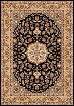 Cambridge 7327 Black/Beige Kashan Medallion