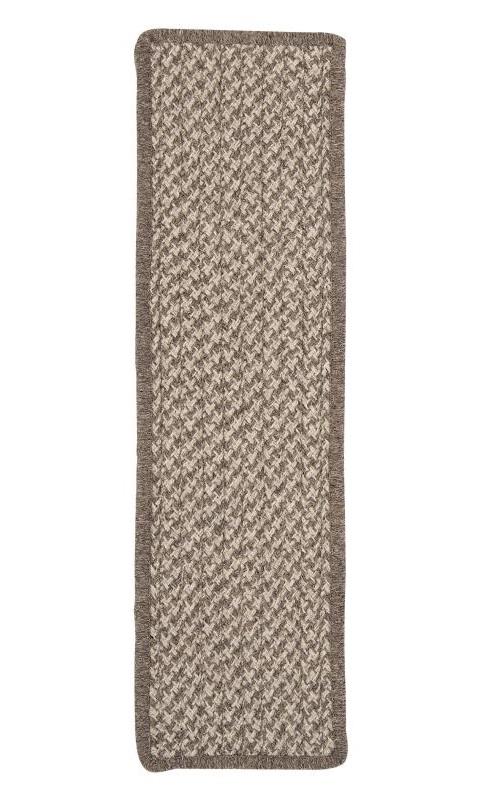 Natural Wool Houndstooth Latte Stair Tread (set 13