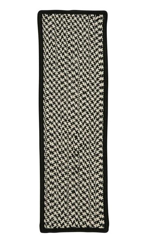 Outdoor Houndstooth Tweed Black Stair Tread (singl