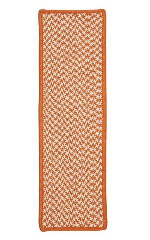 Outdoor Houndstooth Tweed Orange Stair Tread (set