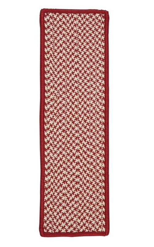 Outdoor Houndstooth Tweed Sangria Stair Tread (set