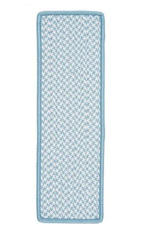 Outdoor Houndstooth Tweed Sea Blue Stair Tread (se