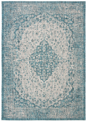 Courtyard CY8720 Teal / Cream