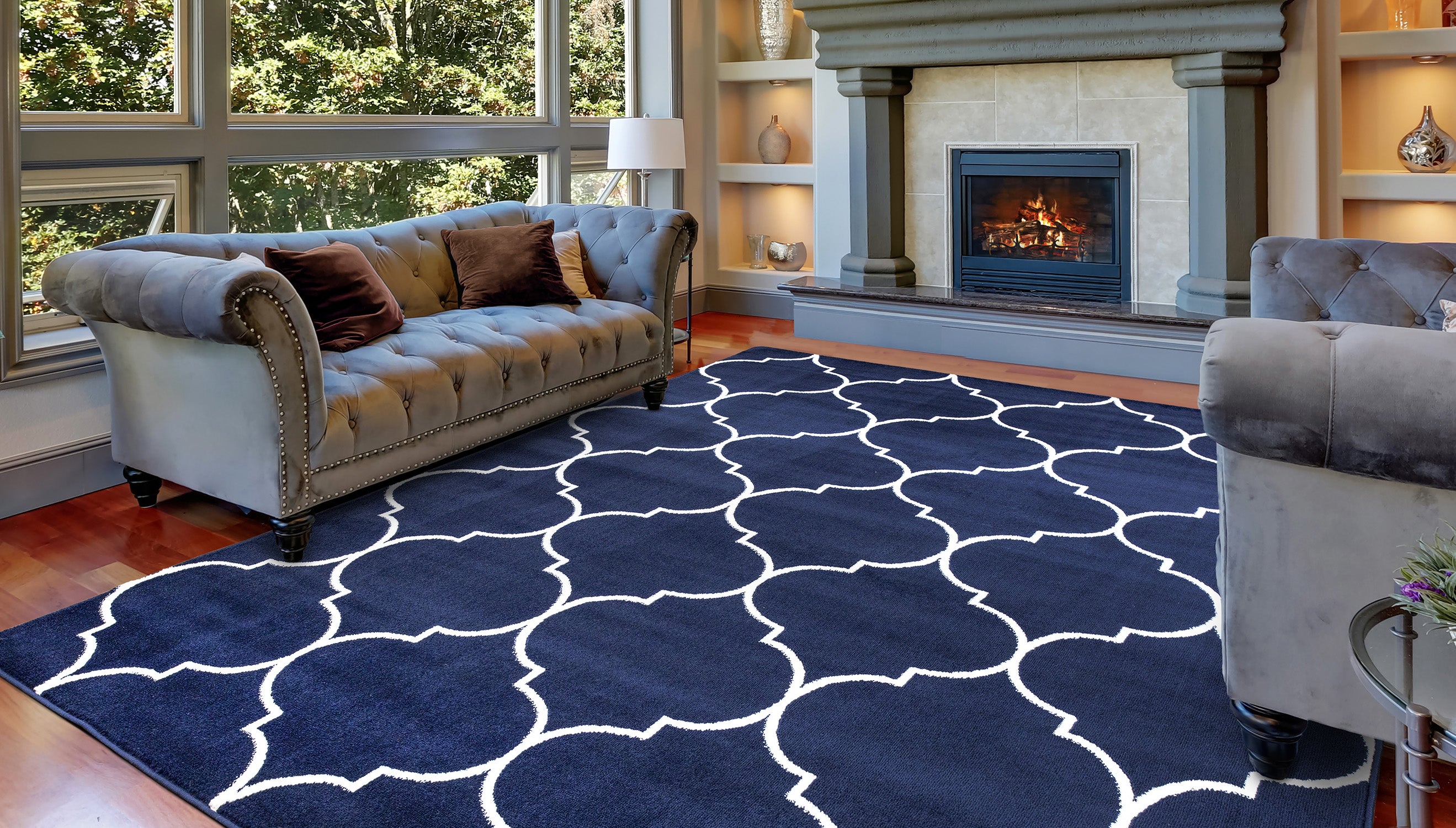 Jefferson Morocco Trellis Navy