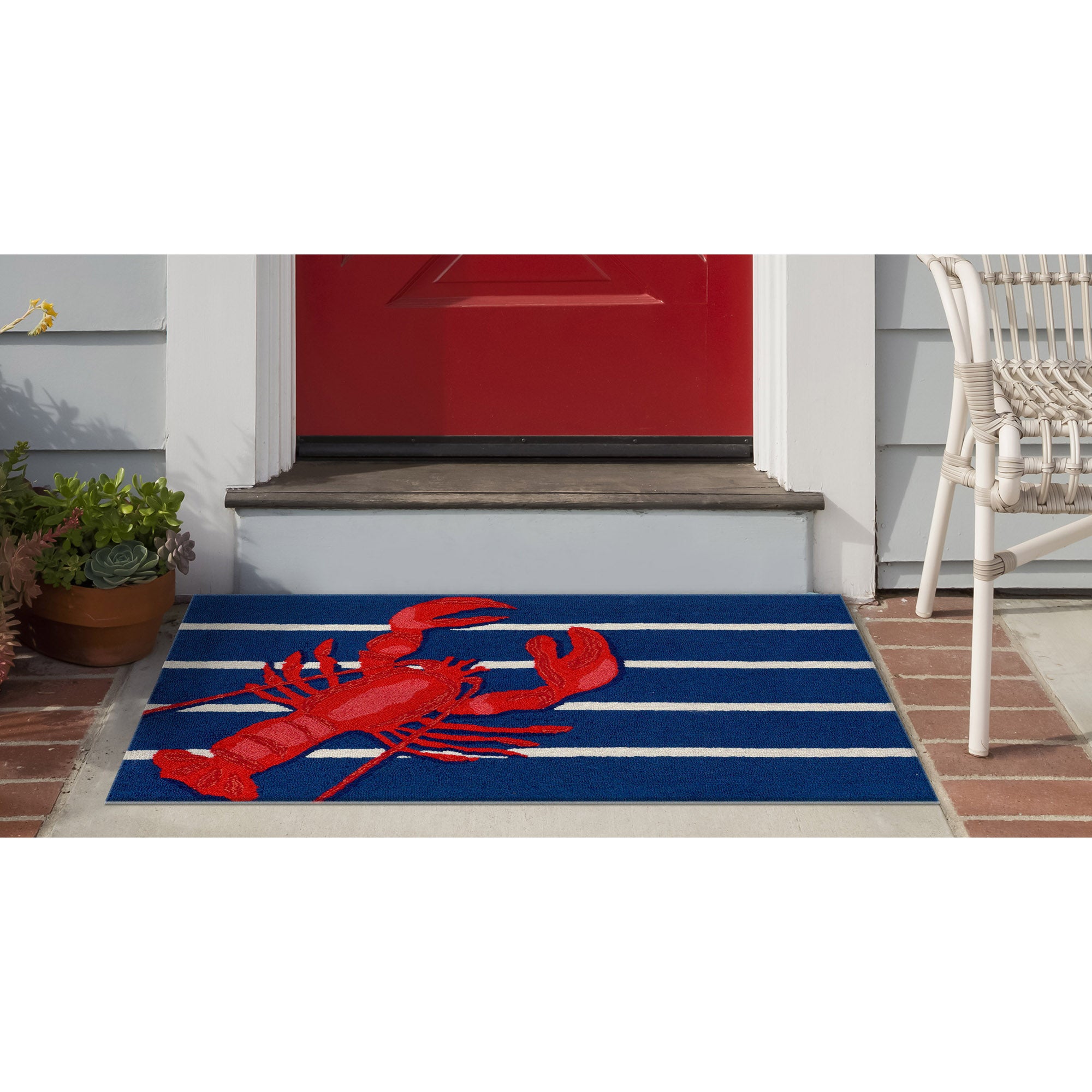 FRONTPORCH Lobster on Stripes Navy