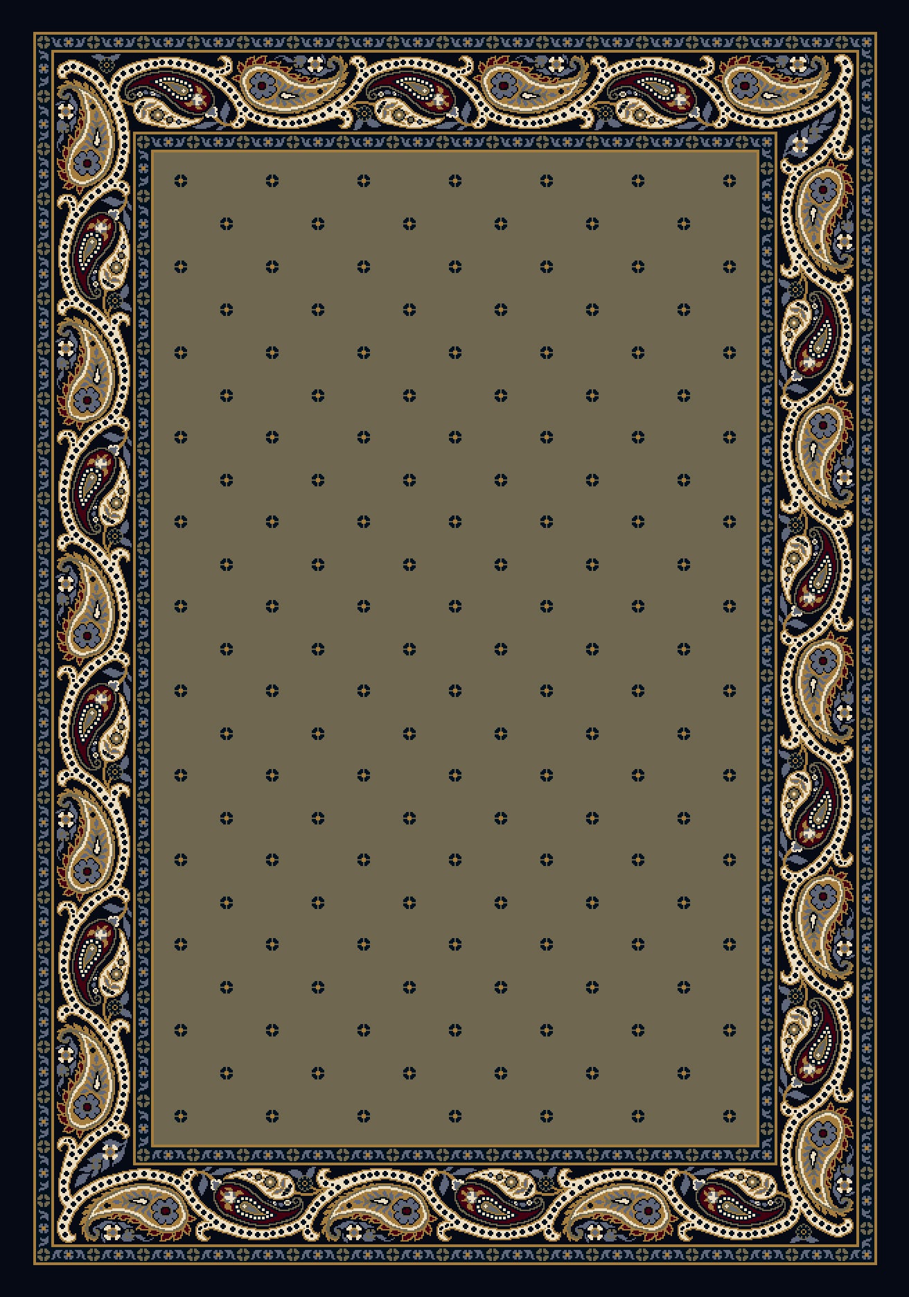 Paisley Rug Sage Indigo